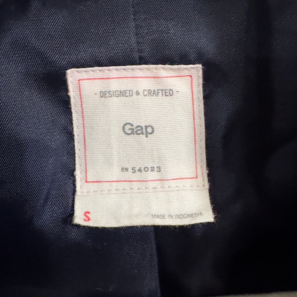 Gap Navy Blue Wool Blend Cropped Moto Biker Jacket Womens Small - Picture 2 of 6